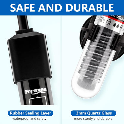 Aquarium Fish Tank Heater: 25W/50W/100W/300W Small Submersible Aquarium Heater with Preset Temperature for 1-5 Gallon Betta Turtle Freshwater Saltwater Tank