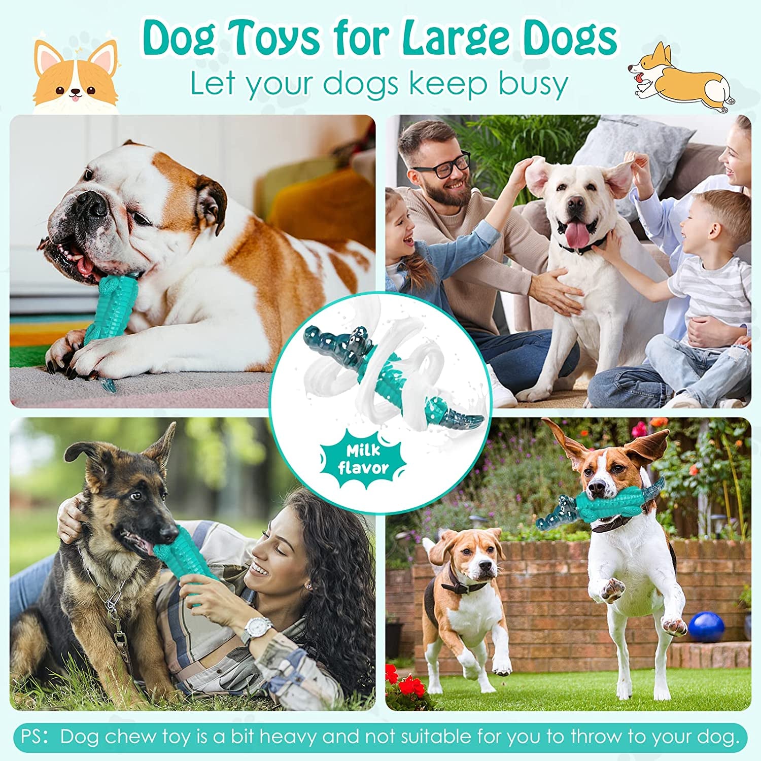 Dog Toys for Aggressive Chewers - Tough,Indestructible Dog Chew Toys for Large, Medium,Small Breed to Keep Them Busy