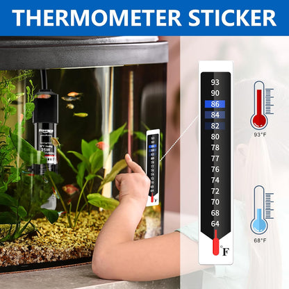 Aquarium Fish Tank Heater: 25W/50W/100W/300W Small Submersible Aquarium Heater with Preset Temperature for 1-5 Gallon Betta Turtle Freshwater Saltwater Tank