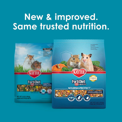 Forti-Diet Pro Health Nourish+Protect Hamster and Gerbil Food, Comprehensive Nutrition Backed by Science, Digestive Health, Immune Support, 3 Pounds
