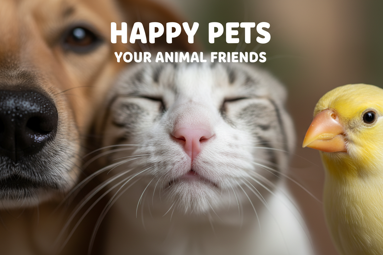 Pet noses - dog, cat, and bird